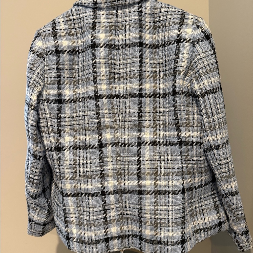 Jones New York Plaid Blazer - Black and Gray